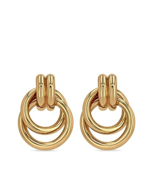 Anine Bing Metallic Double Knot Drop Earrings