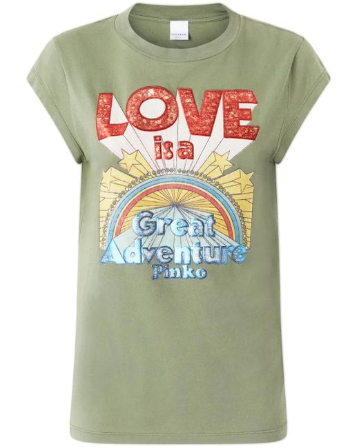 Pinko プリント Tシャツ Gray