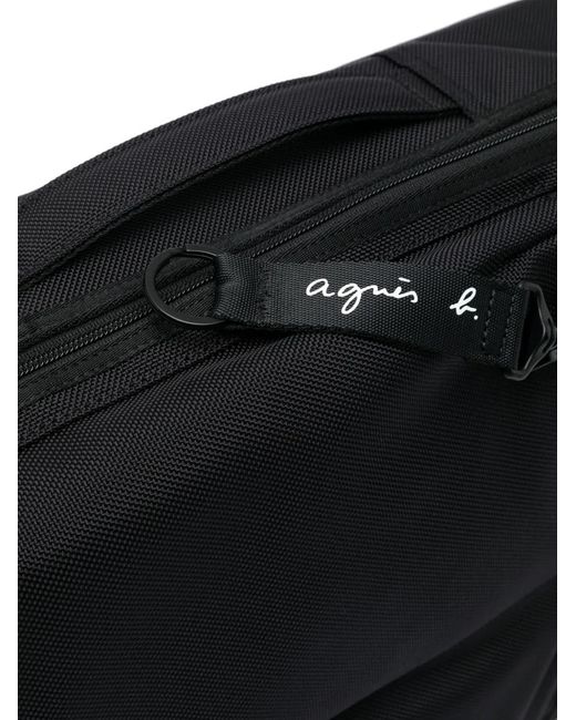 Agnes B. Black Logo-Patch Backpack for men