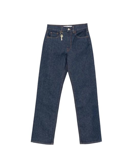 Carven Blue Key-Charm Straight-Leg Jeans