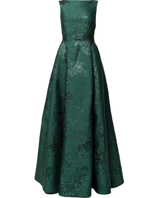 Rasario Green Full-jacquard A-line Dress