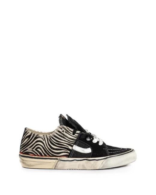 Paul Esterlin White Zebra-Print Caly Sneakers