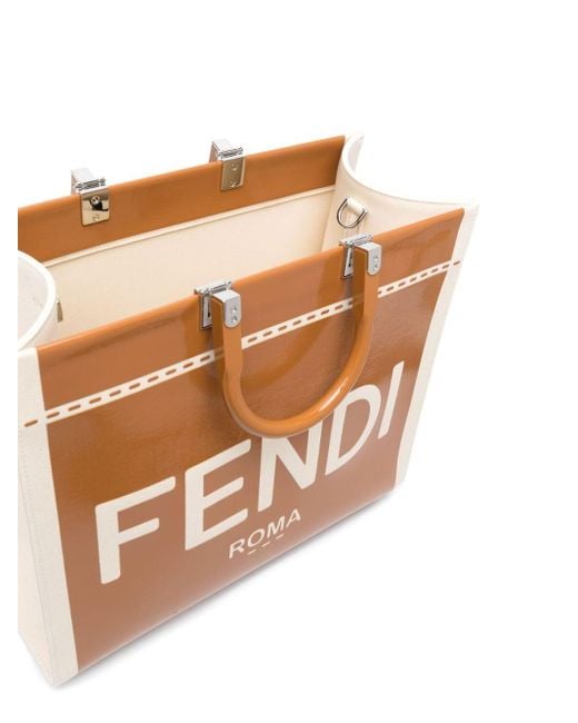 Fendi Brown Shopper mit Logo-Print