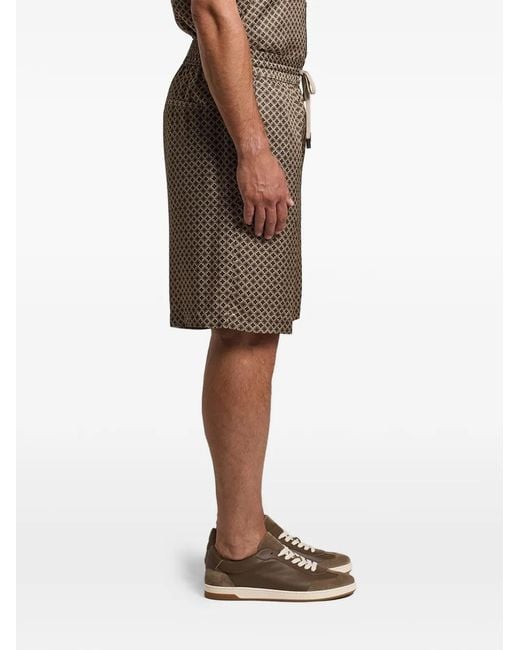 Peserico White Drawstring Patterned Shorts for men