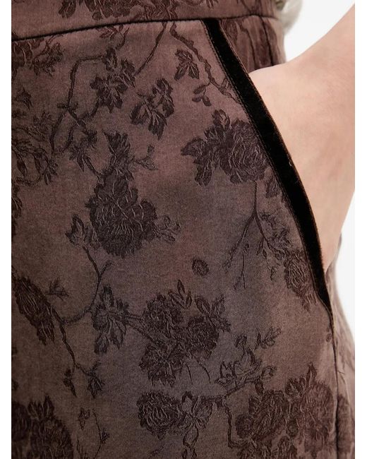 INTROPIA Brown Floral-Patterned Trousers