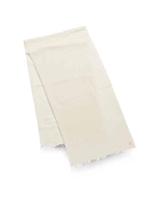 TAIGA TAKAHASHI White Fringed Cashmere Scarf
