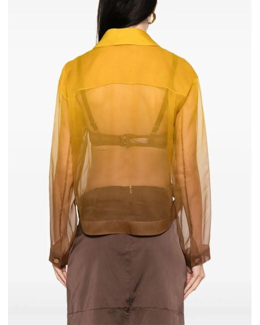 Max Mara Yellow Semi-Sheer Shirt