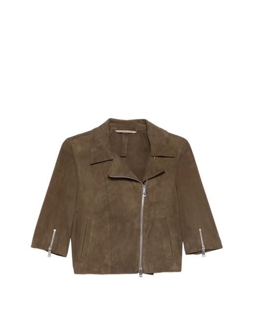 The Jack Leathers Brown Mimi Suede Biker Jacket