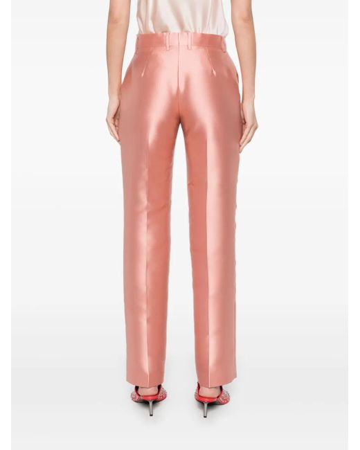 Alberta Ferretti Pink Satin Trousers