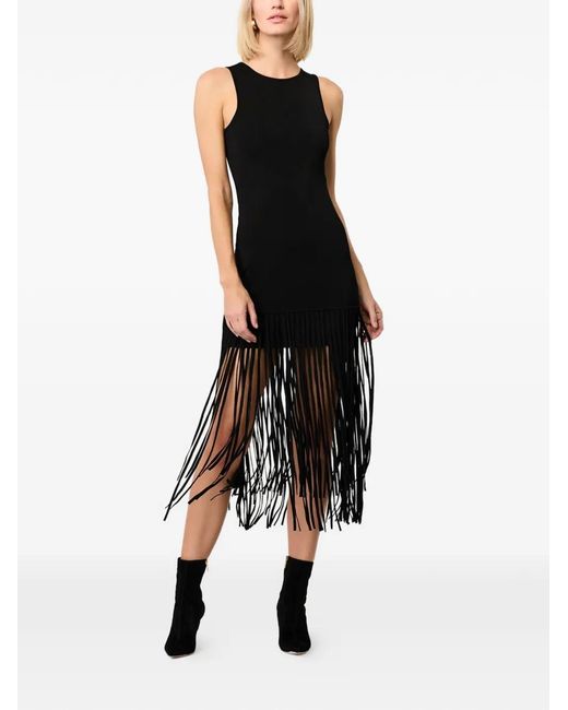 Toccin Black Margaux Fringe Knit Dress