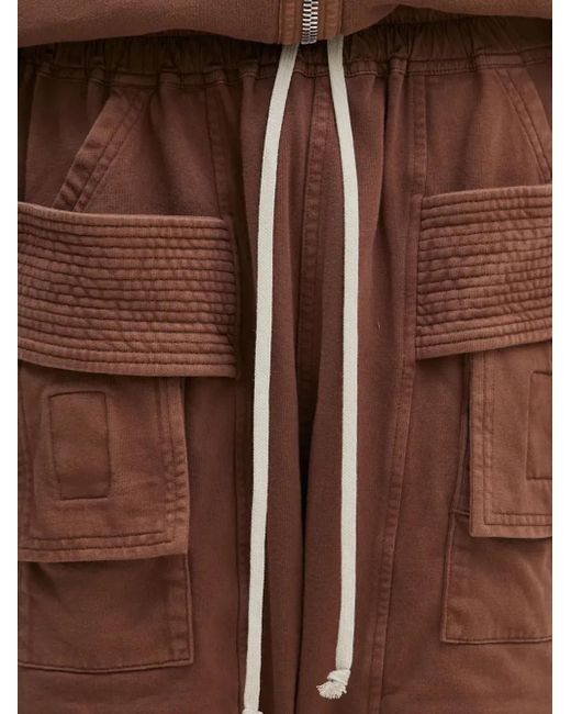 Rick Owens Broek Met Verlaagd Kruis En Trekkoord in het Brown voor heren