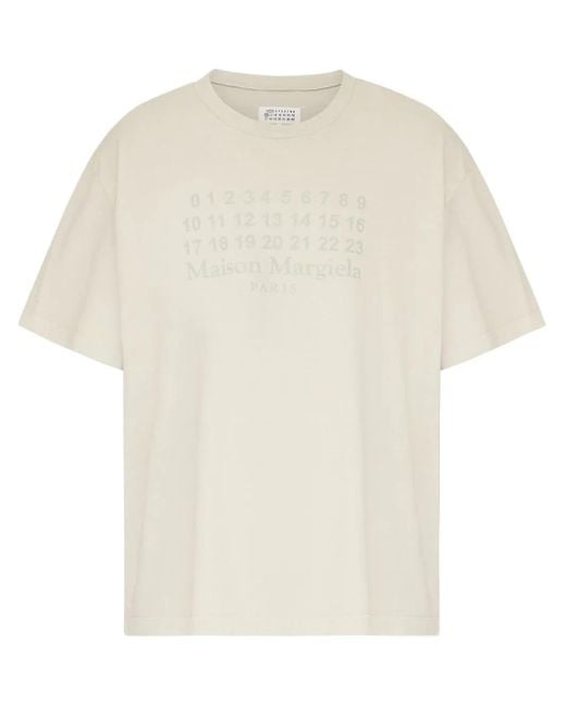 Maison Margiela White Oversized T-Shirt With Signature Numbers Motif for men