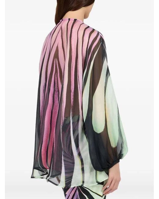 Roberto Cavalli Pink Ray Of Paradise-Print Blouse