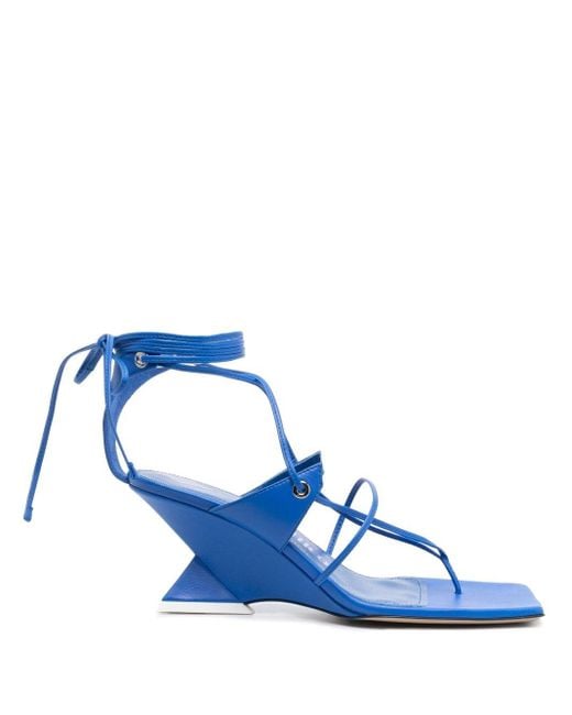 The Attico Cheope 80mm Lace-up Sandals in het Blue