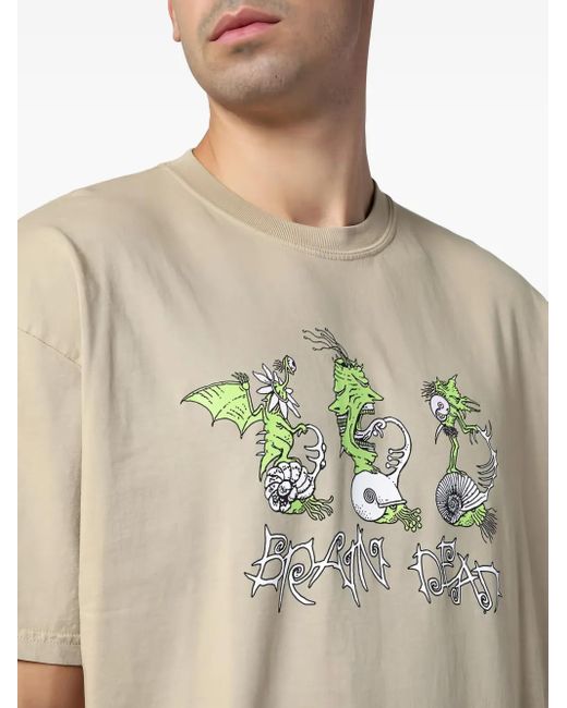Brain Dead T-Shirt Mit Grafischem Print in Gray für Herren