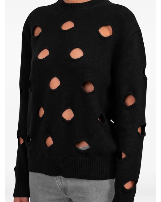 GIMAGUAS Black Pull Openwork Sweater