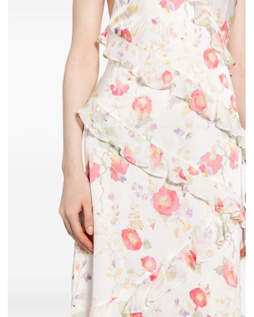 Rixo Pink Gail Floral-print Dress