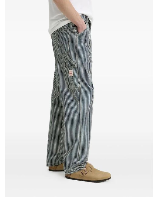Levi's Gray 568 Striped Jeans for men