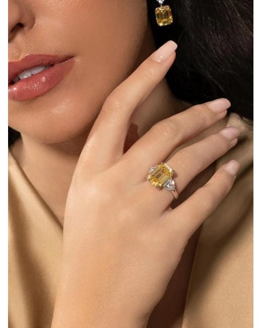 Fantasia by Deserio Metallic Canary Cubic Zirconia Ring