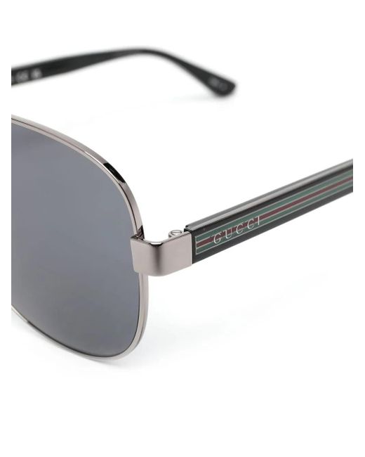 Gucci Gray Round-Frame Sunglasses for men