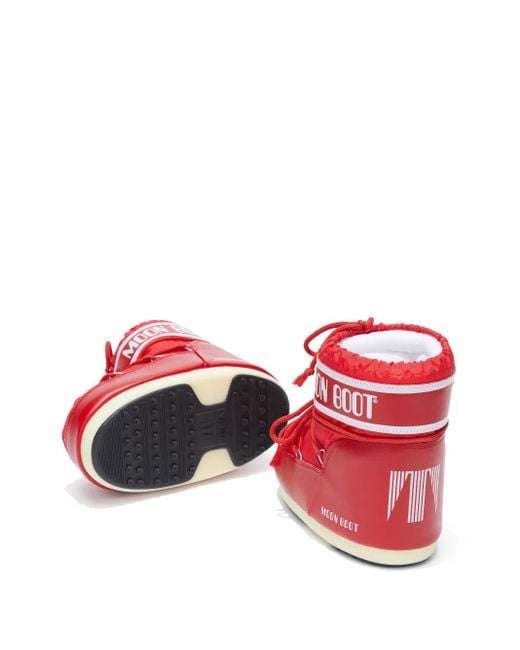 Moon Boot Red "Icon" Low Nylon Boot