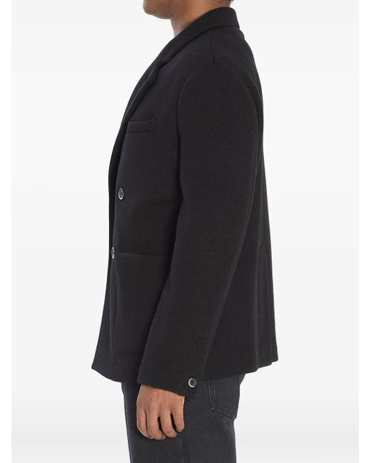 Barena Black Double-Breasted Peacoat for men