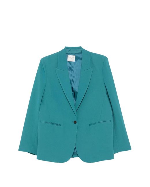Forte_forte Blue Single-Breasted Notched-Lapels Jacket