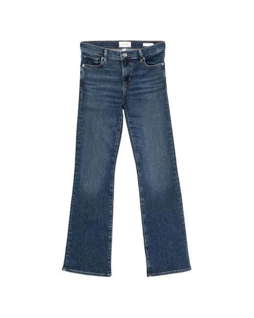FRAME Blue The Rodeo Washed Flared Denim Jeans