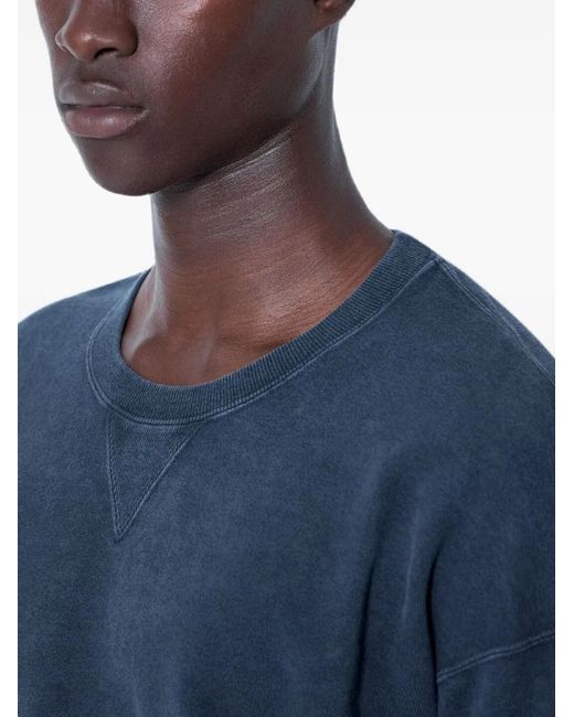 Visvim Blue Ribbed-Trim Cotton Sweater for men