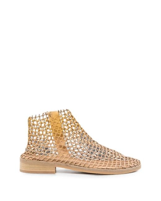VERDURA SHOES Natural Sardina Net Ankle Boots