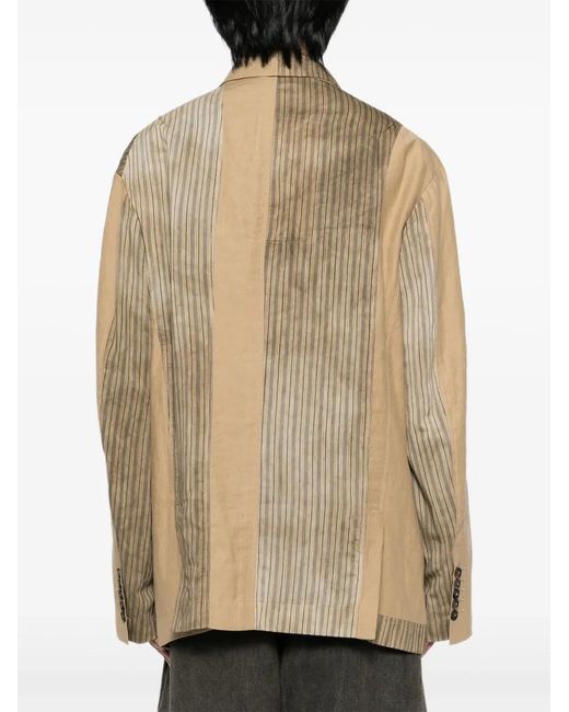 Ziggy Chen Natural Striped Blazer for men