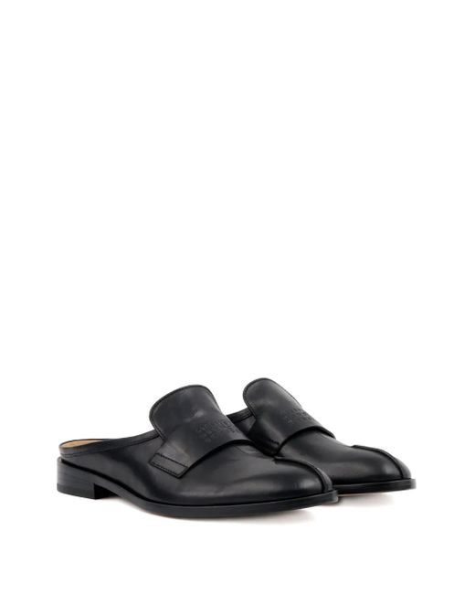 MM6 by Maison Margiela Black Leather Slip-On Mules