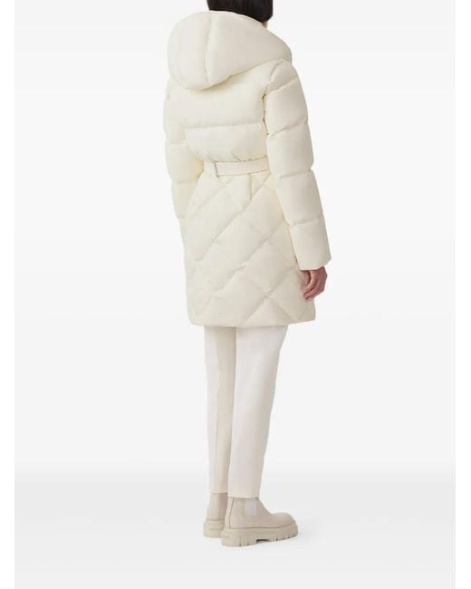 Mackage White Hooded Quilted Coat