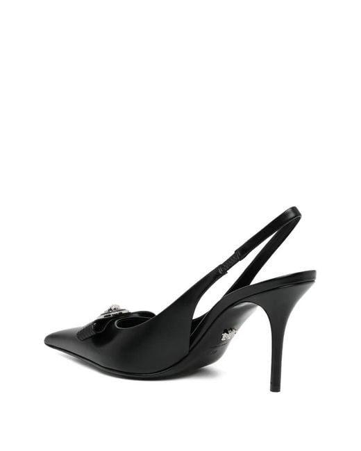 Versace Black 85Mm Gianni Pumps