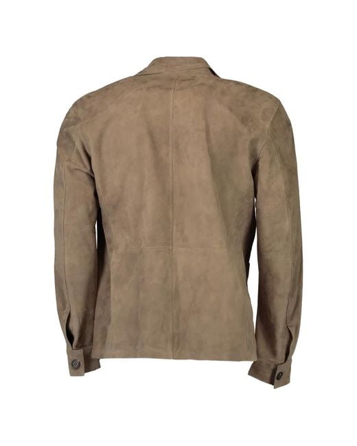 Eleventy Brown Surchemise Boutonnée for men