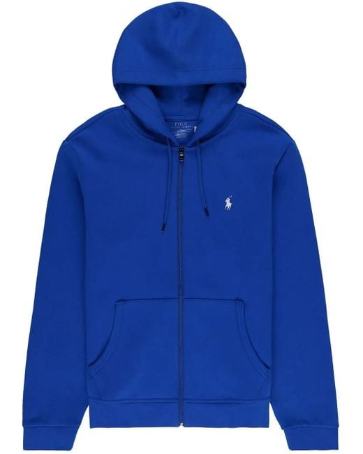 Polo Ralph Lauren Blue Logo-Embroidered Zipped Hoodie for men