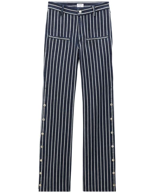 Filippa K Blue Striped Side-button Jeans