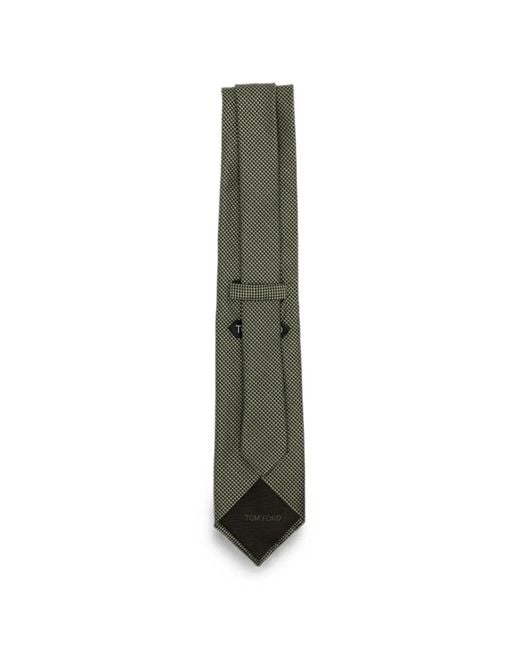 Tom Ford Green Houndstooth-Patterned Tie for men