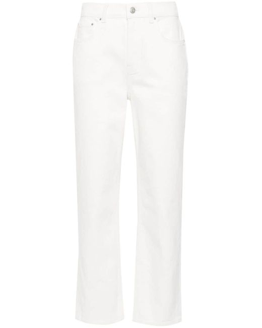 Claudie Pierlot White Straight-Leg-Jeans mit hohem Bund