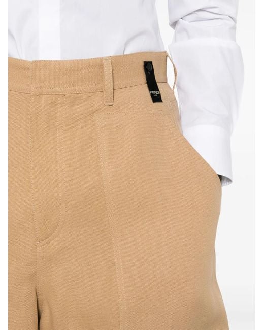 Fendi Natural Canvas Bermuda Shorts for men