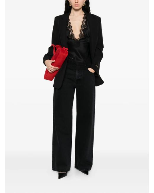 ERMANNO FIRENZE Black Lace-Trim Sleeveless Top