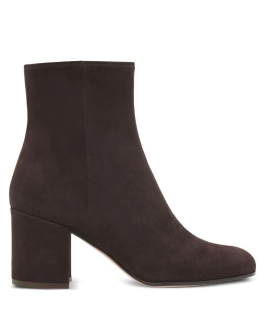 Gianvito Rossi Brown Block-Heel Suede Boots