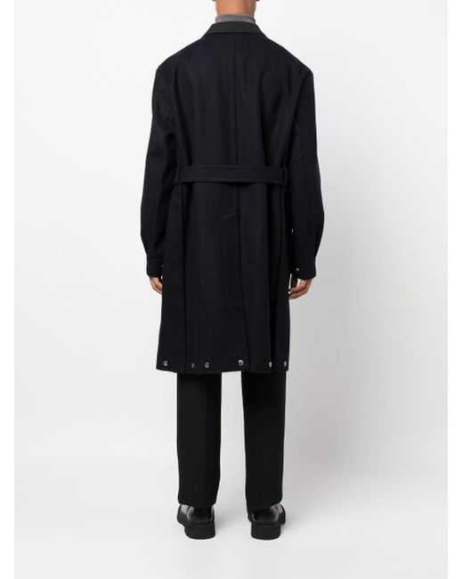 Sacai Wolle Doppelreihiger Mantel mit Gürtel in Schwarz für Herren | Lyst AT