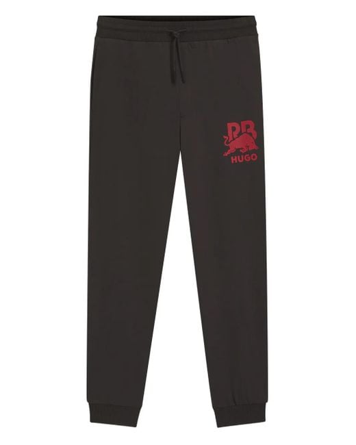メンズ HUGO ドローストリング スウェットパンツ Black