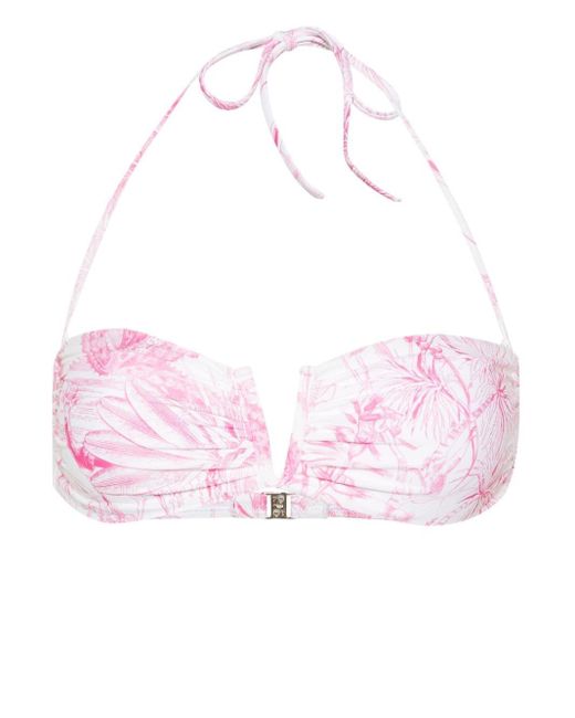 Melissa Odabash Pink Floral Strapless Bikini Top