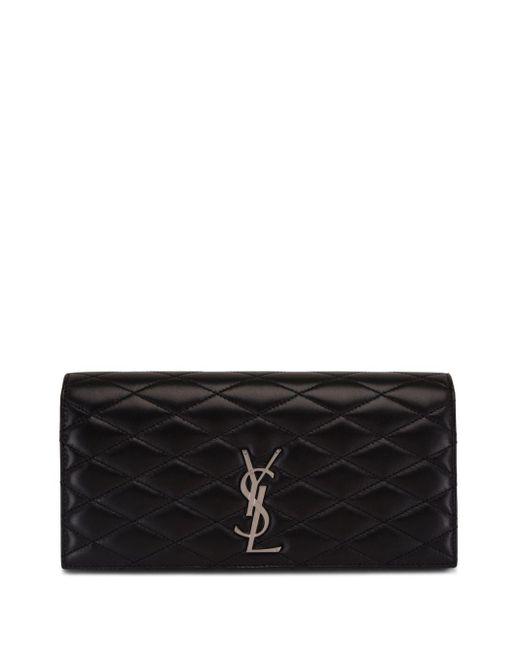 Saint Laurent Black Kate Quilted Leather Clutch