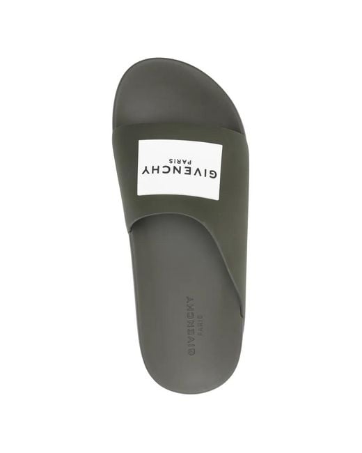 Givenchy Green Logo-Detail Slides for men