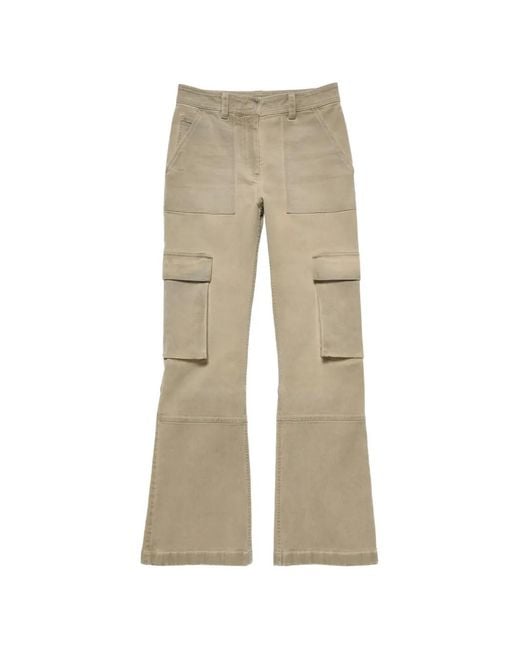 Acne Natural Flared-Leg Cargo Trousers