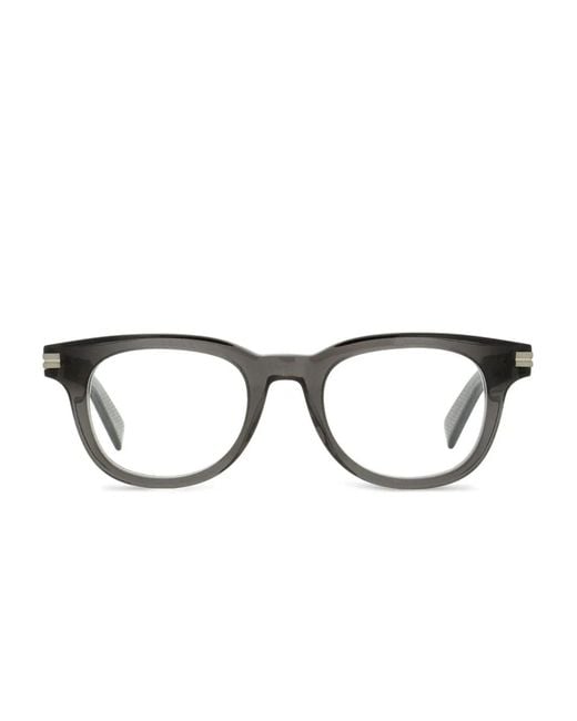 Zegna Gray Oval Frame Glasses for men