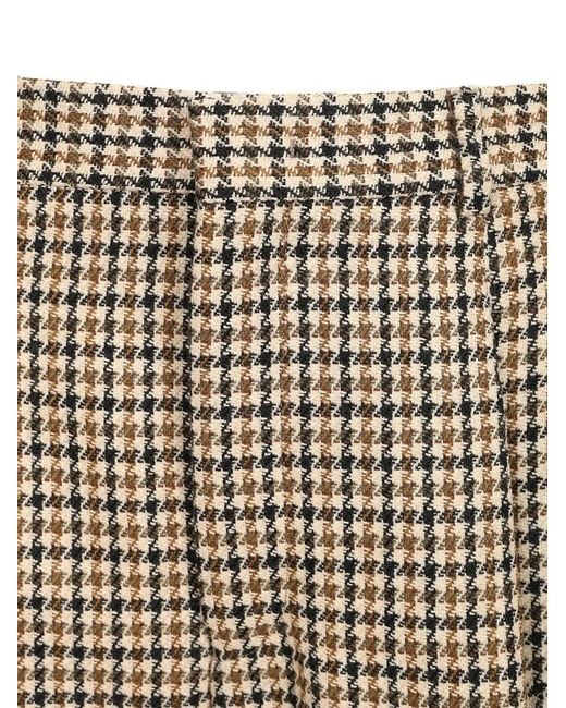 Emporio Armani Natural Tartan-Check Pleated Trousers for men